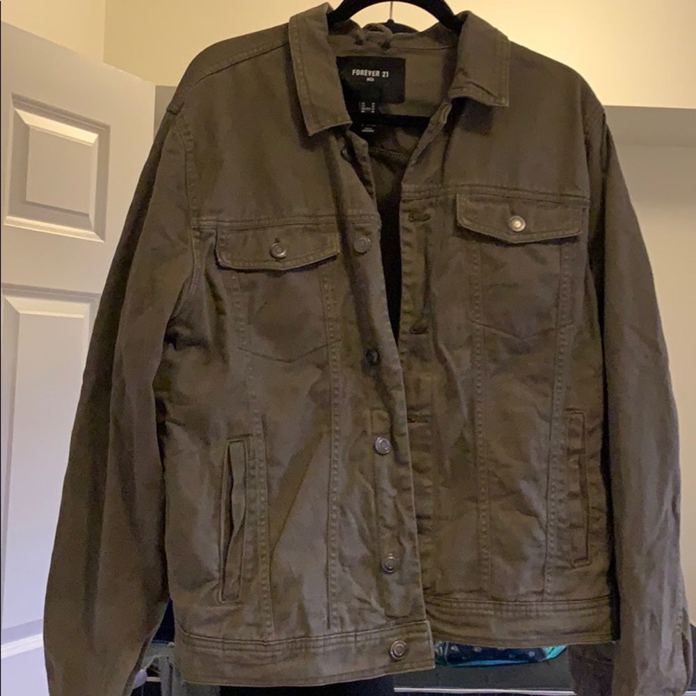 Forest Green Denim  Style Jacket